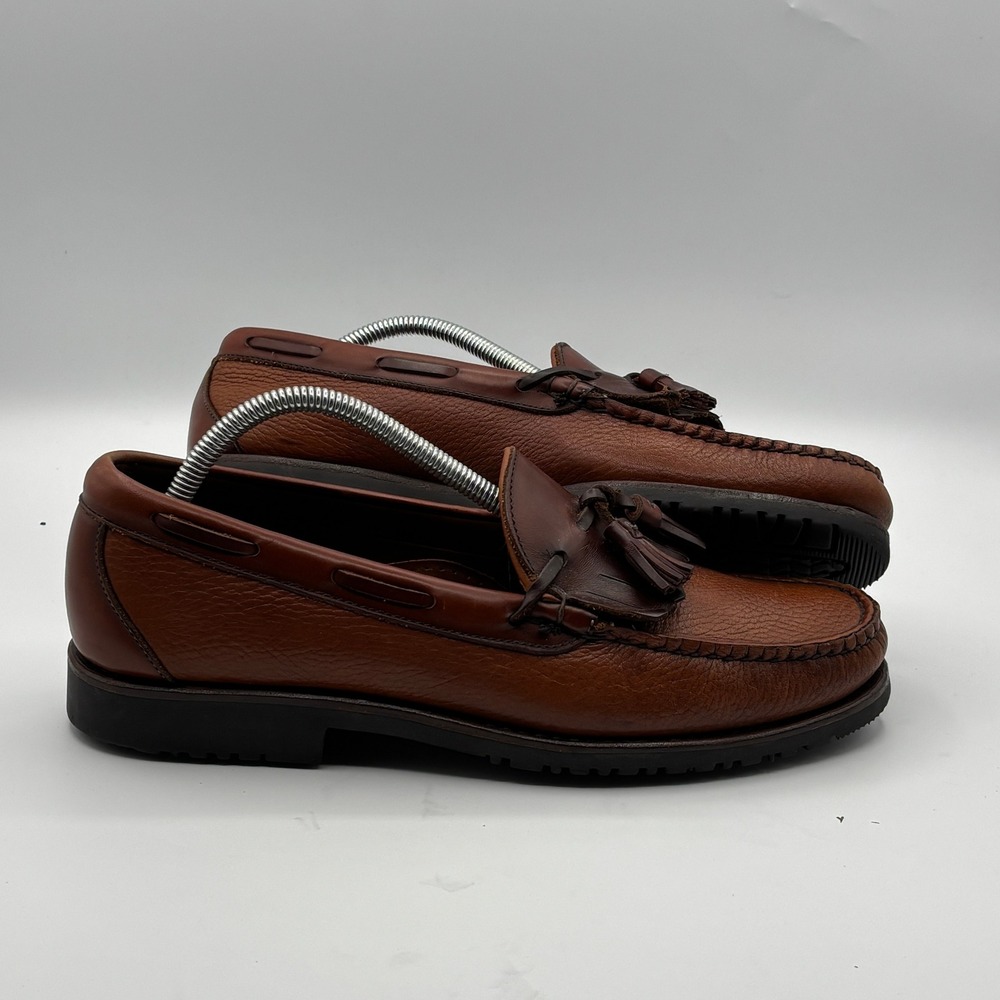 Allen Edmonds Kiltie Tassel Loafers Mens 10 B Brown Pebbled Leather 42255